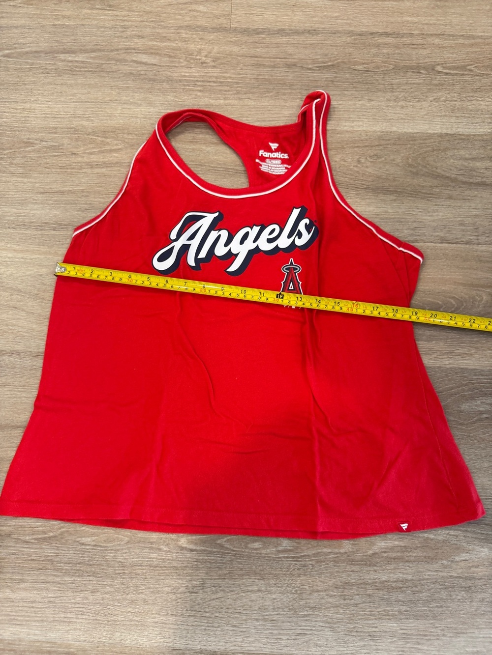 Fanatics Red Angels Racerback Tank with White Trim